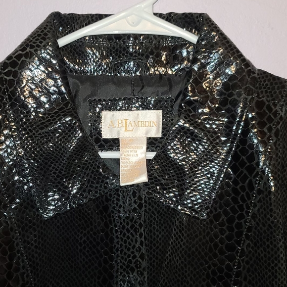 A.B.Lambdin black faux snakeskin jacket size 10 - Picture 2 of 4